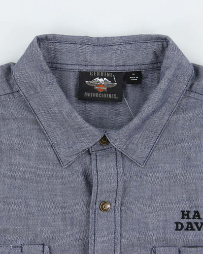 Vintage 2000's Harley Davidson Embroidered Snap Button Shirt - XL