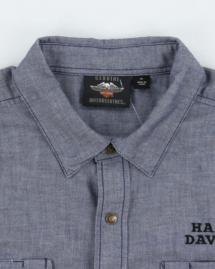 Vintage 2000's Harley Davidson Embroidered Snap Button Shirt - XL