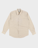 Vintage Pierre Cardin Plain Beige Long Sleeve Shirt - L