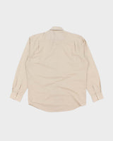 Vintage Pierre Cardin Plain Beige Long Sleeve Shirt - L