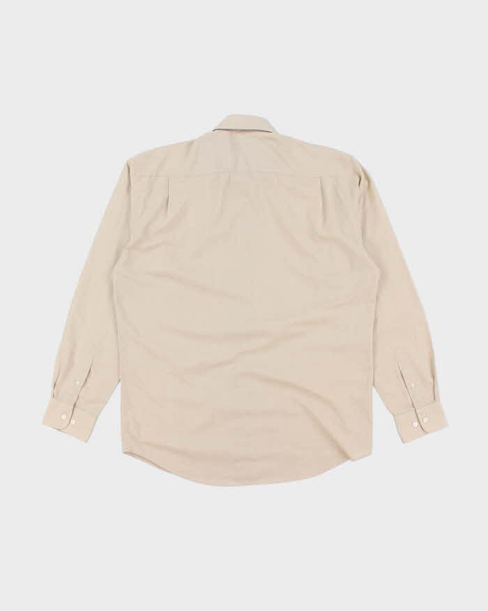 Vintage Pierre Cardin Plain Beige Long Sleeve Shirt - L
