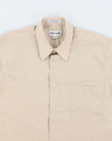 Vintage Pierre Cardin Plain Beige Long Sleeve Shirt - L