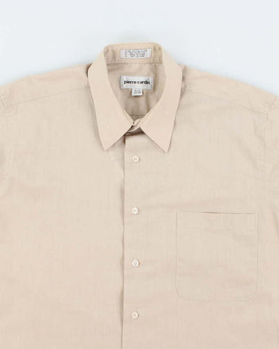 Vintage Pierre Cardin Plain Beige Long Sleeve Shirt - L