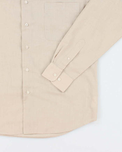 Vintage Pierre Cardin Plain Beige Long Sleeve Shirt - L