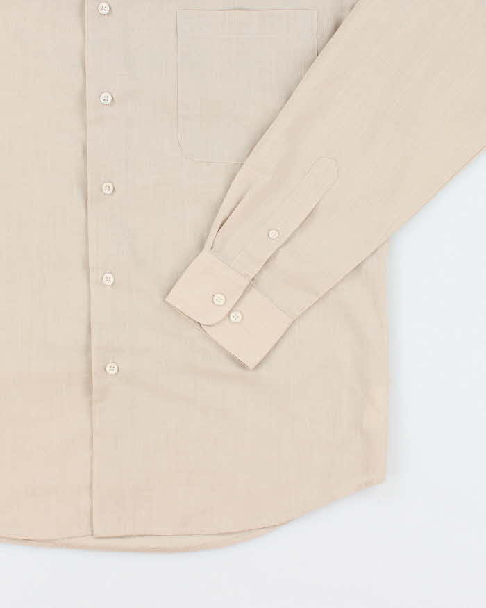 Vintage Pierre Cardin Plain Beige Long Sleeve Shirt - L