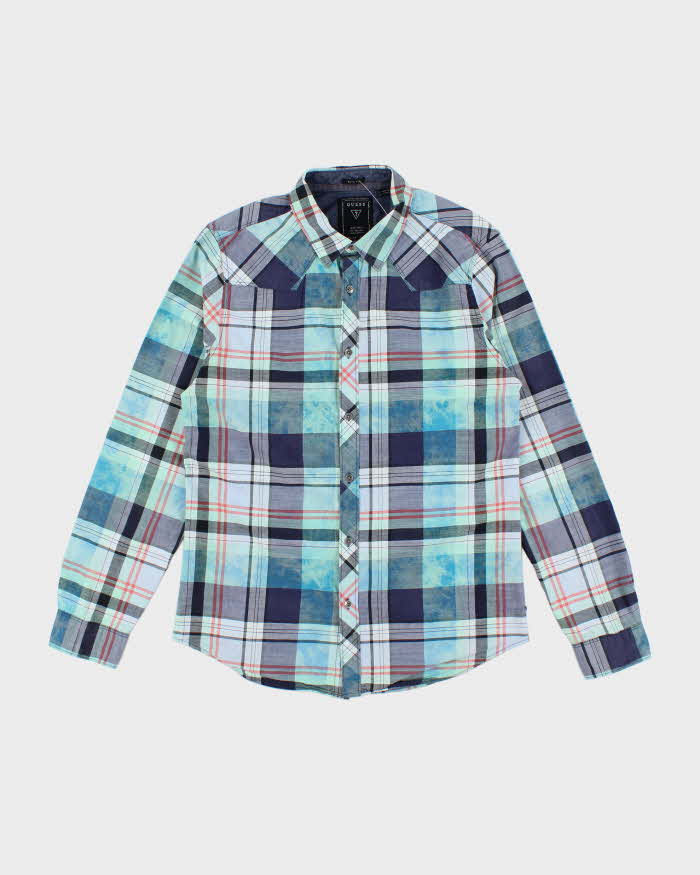 Vintage Y2K Guess Patterned Long Sleeve Shirt - M