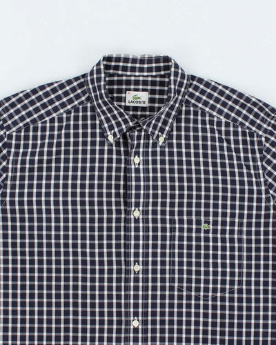 Lacoste Navy Blue Check Shirt - XL