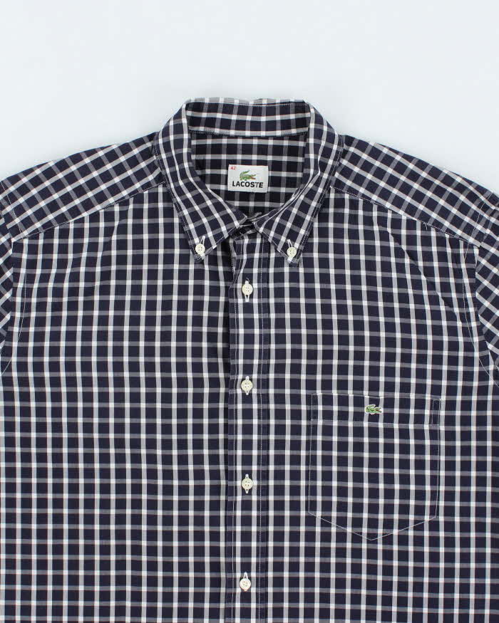 Lacoste Navy Blue Check Shirt - XL
