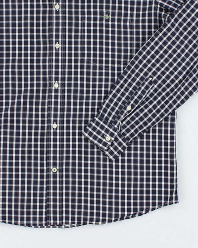 Lacoste Navy Blue Check Shirt - XL
