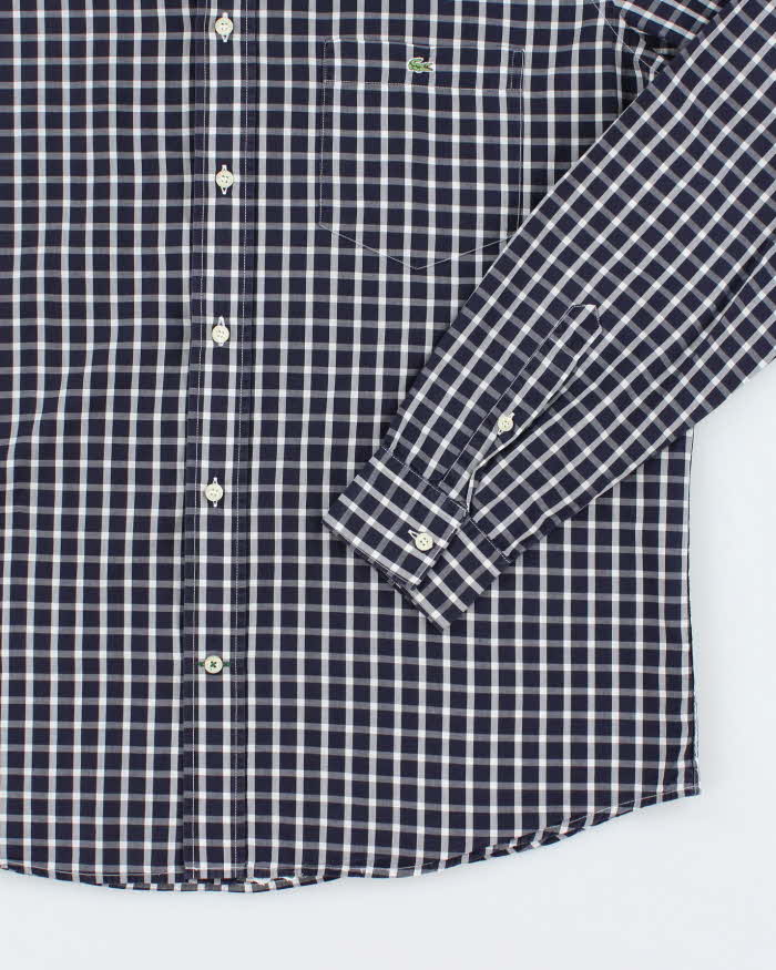 Lacoste Navy Blue Check Shirt - XL