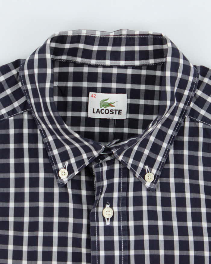 Lacoste Navy Blue Check Shirt - XL