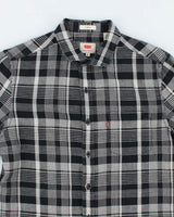Levi's Navy Check Linen/Cotton Blend Slim Fit Shirt - S