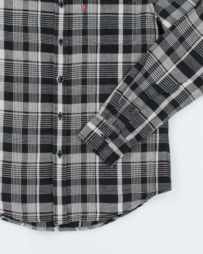 Levi's Navy Check Linen/Cotton Blend Slim Fit Shirt - S