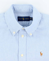 Ralph Lauren Plain Blue Long Sleeve Shirt - XS