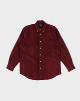 Bossini Burgundy Micro Cord Long Sleeve Shirt - M