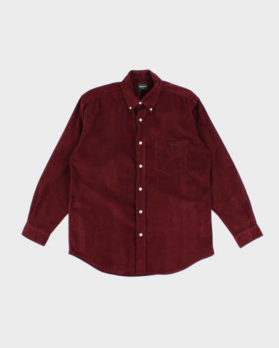 Bossini Burgundy Micro Cord Long Sleeve Shirt - M