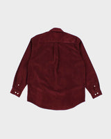 Bossini Burgundy Micro Cord Long Sleeve Shirt - M