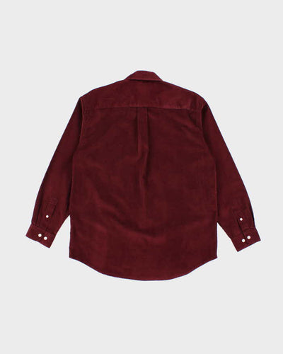 Bossini Burgundy Micro Cord Long Sleeve Shirt - M