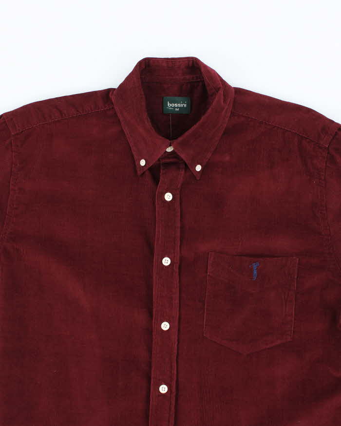 Bossini Burgundy Micro Cord Long Sleeve Shirt - M