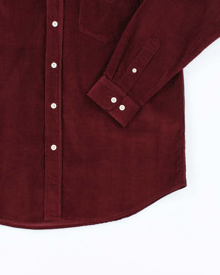 Bossini Burgundy Micro Cord Long Sleeve Shirt - M