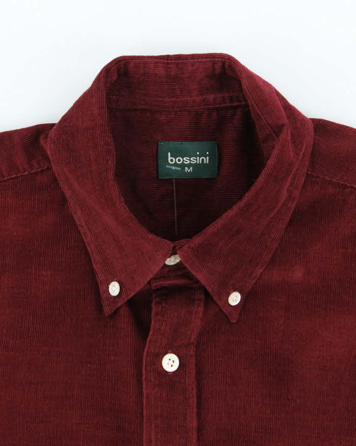Bossini Burgundy Micro Cord Long Sleeve Shirt - M