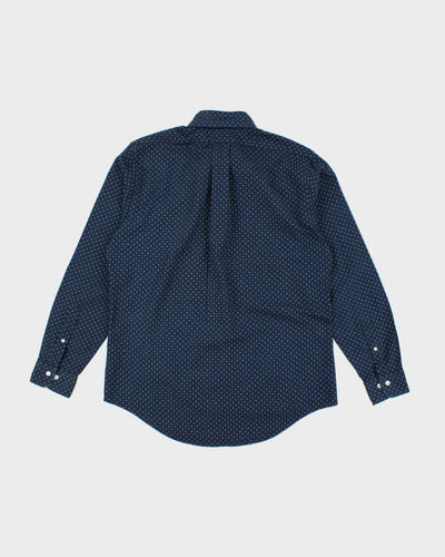 Brooks Brothers Navy Flower Patterned Long Sleeve Shirt - M