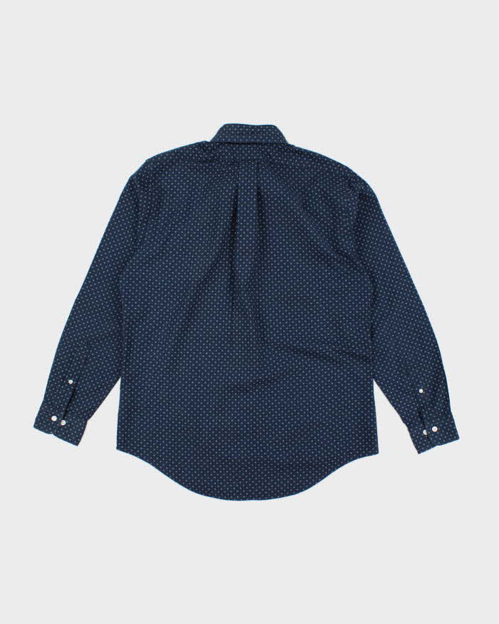Brooks Brothers Navy Flower Patterned Long Sleeve Shirt - M