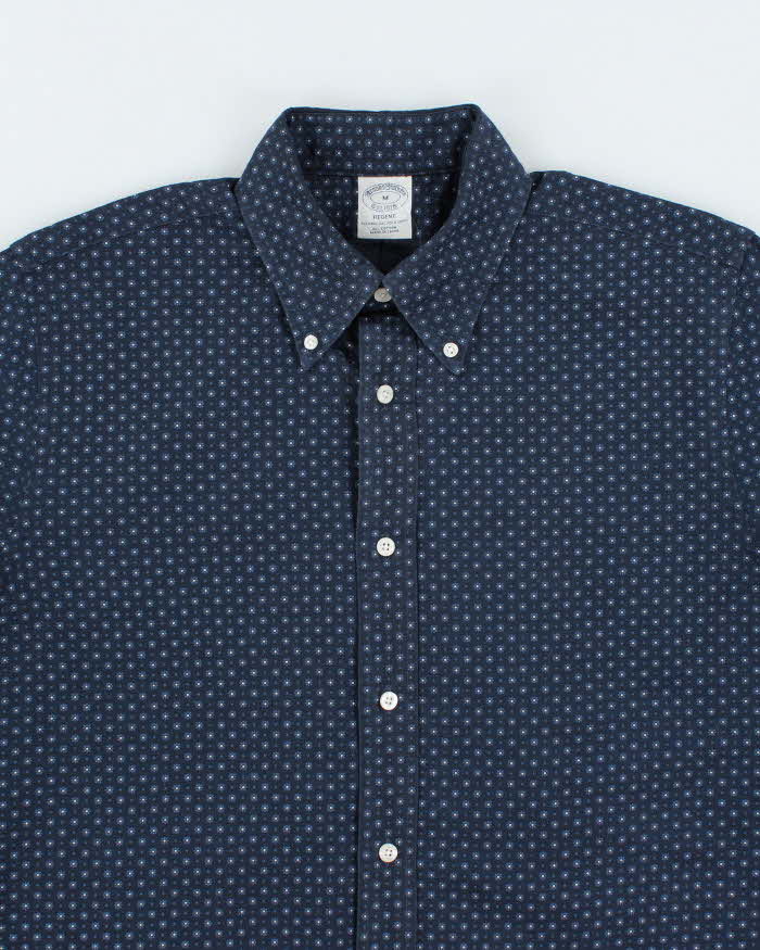 Brooks Brothers Navy Flower Patterned Long Sleeve Shirt - M