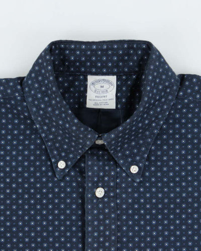 Brooks Brothers Navy Flower Patterned Long Sleeve Shirt - M