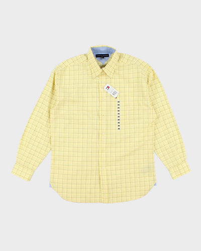 00s Tommy Hilfiger Deadstock Yellow Checked Long Sleeve Shirt - M
