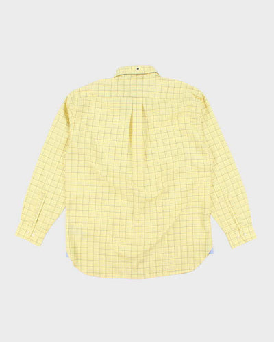 00s Tommy Hilfiger Deadstock Yellow Checked Long Sleeve Shirt - M