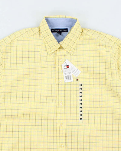 00s Tommy Hilfiger Deadstock Yellow Checked Long Sleeve Shirt - M