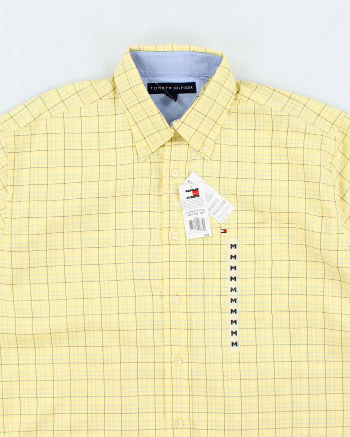 00s Tommy Hilfiger Deadstock Yellow Checked Long Sleeve Shirt - M