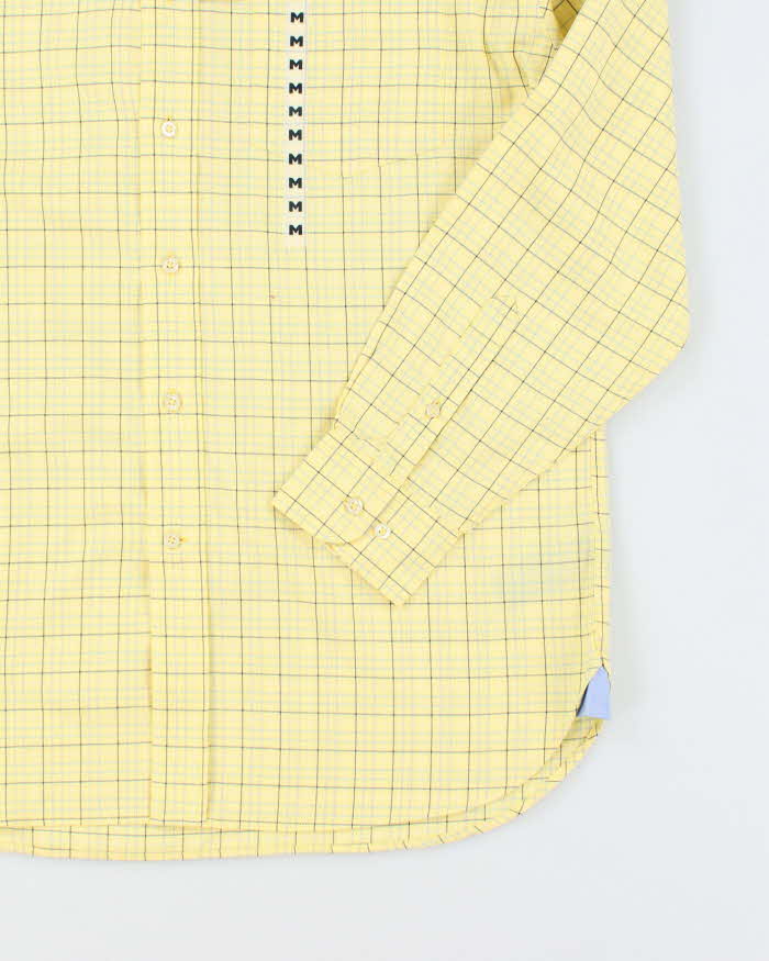 00s Tommy Hilfiger Deadstock Yellow Checked Long Sleeve Shirt - M
