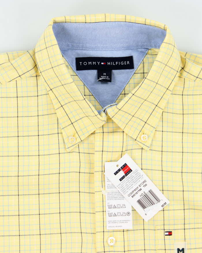 00s Tommy Hilfiger Deadstock Yellow Checked Long Sleeve Shirt - M