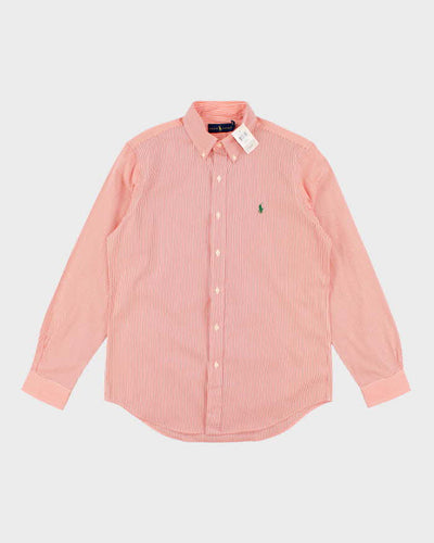 Ralph Lauren Deadstock Orange Striped Long Sleeve Shirt - M