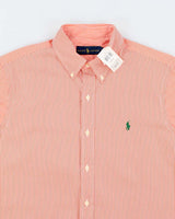 Ralph Lauren Deadstock Orange Striped Long Sleeve Shirt - M