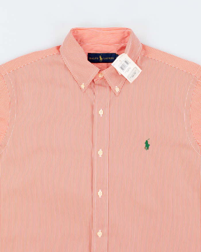Ralph Lauren Deadstock Orange Striped Long Sleeve Shirt - M