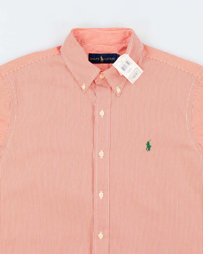 Ralph Lauren Deadstock Orange Striped Long Sleeve Shirt - M