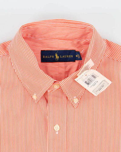 Ralph Lauren Deadstock Orange Striped Long Sleeve Shirt - M