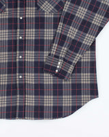 Vintage Blue Pine Oversized Snap Button Western Flannel Shirt - XXL