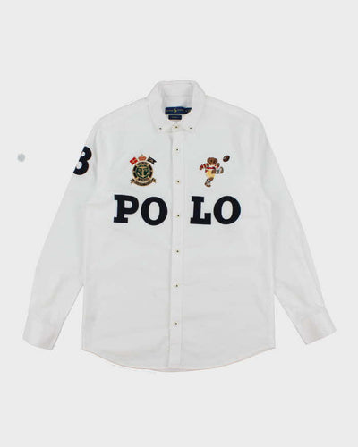 Vintage 2000's Ralph Lauren Patched Polo Spell Out Long Sleeve Shirt - XL