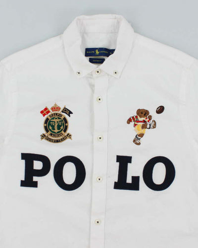 Vintage 2000's Ralph Lauren Patched Polo Spell Out Long Sleeve Shirt - XL