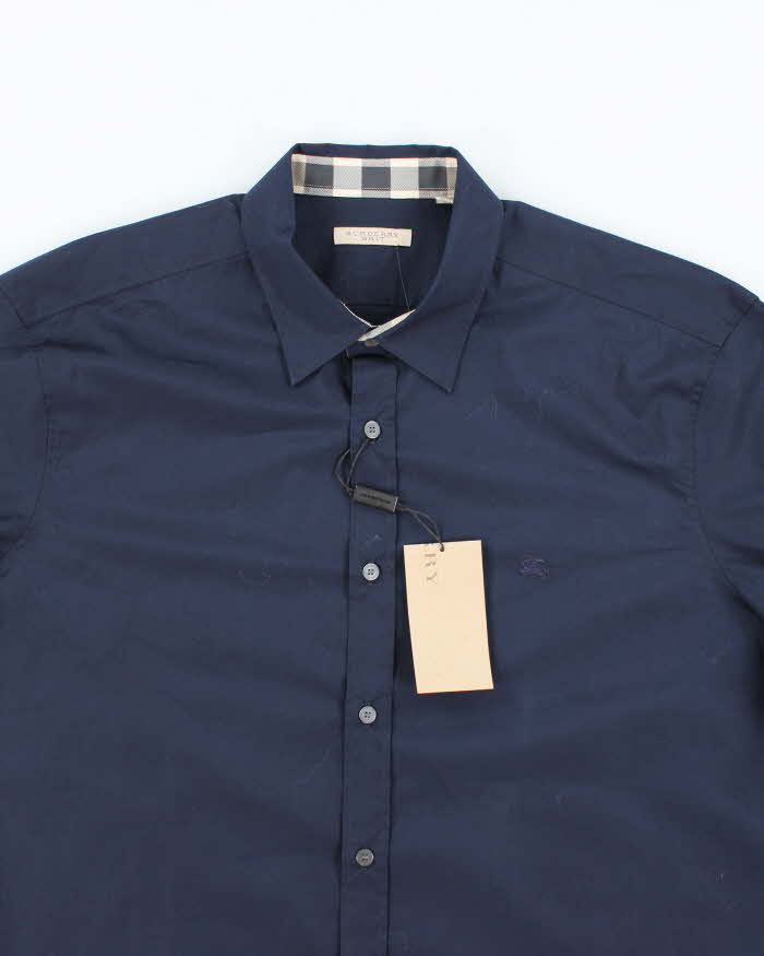 Vintage Y2K Deadstock with Tags Burberry London Small Embroidery Long Sleeve Shirt - XXL