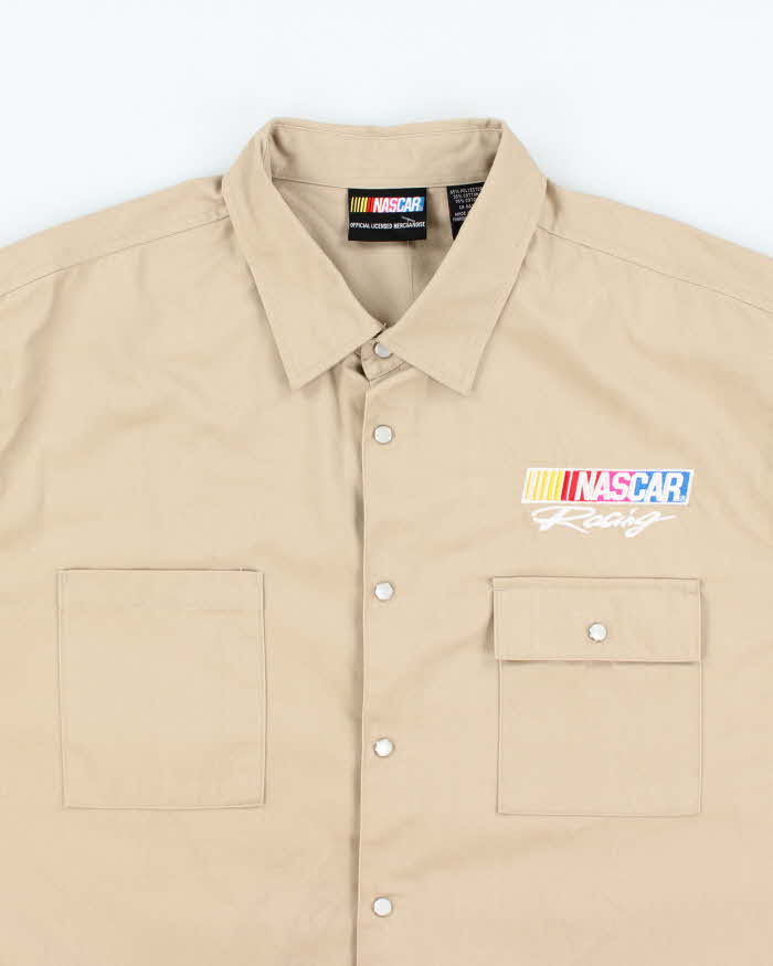 Vintage 2000's Nascar Racing Oversized Snap Button Long Sleeve Shirt - XL