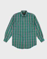 Vintage 90's Eddie Bauer Patterned Long Sleeve Shirt - L