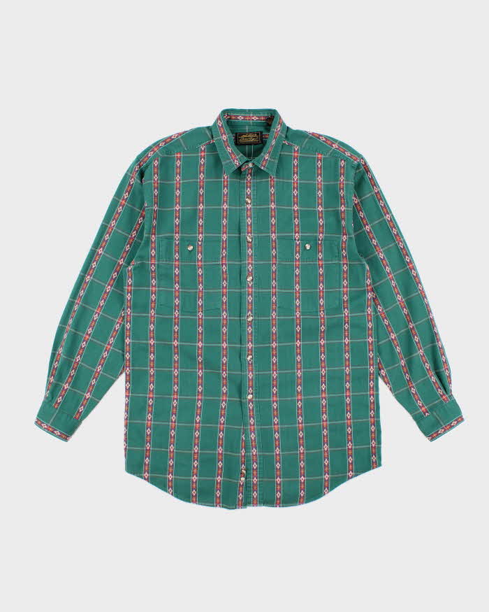 Vintage 90's Eddie Bauer Patterned Long Sleeve Shirt - L