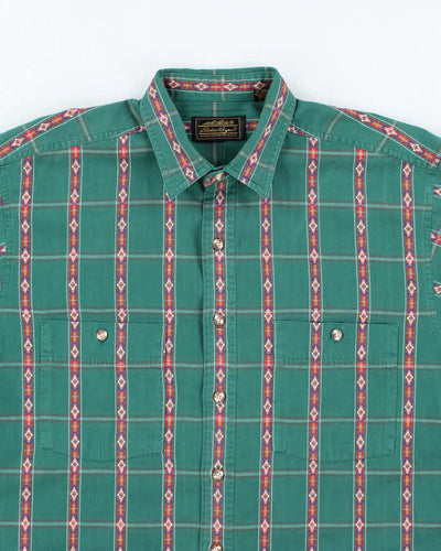 Vintage 90's Eddie Bauer Patterned Long Sleeve Shirt - L