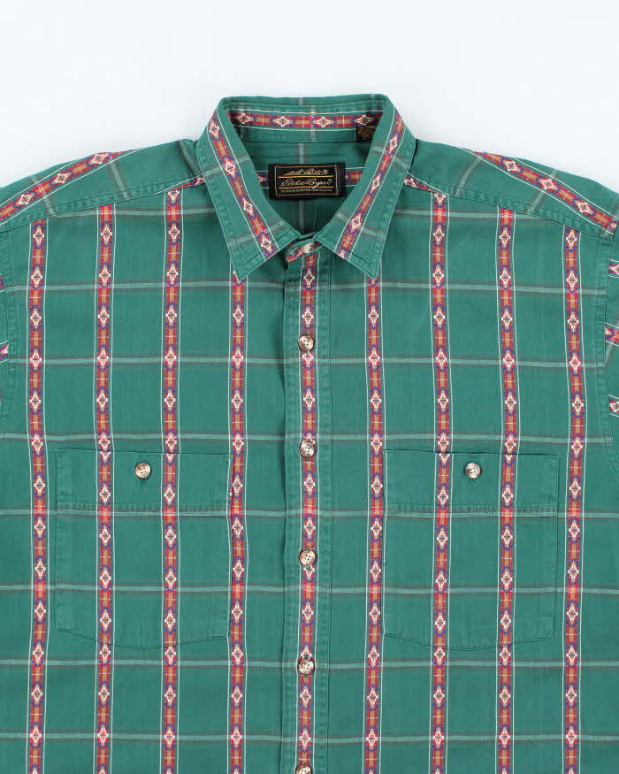 Vintage 90's Eddie Bauer Patterned Long Sleeve Shirt - L