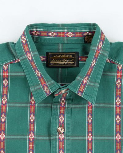 Vintage 90's Eddie Bauer Patterned Long Sleeve Shirt - L